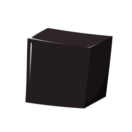 Grass jelly vector. Grass jelly isolated on white background. Vector illustration of sweet dessert concept. Pile of Grass jelly.のイラスト素材
