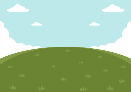 Landscape with sky and clouds vector.のイラスト素材