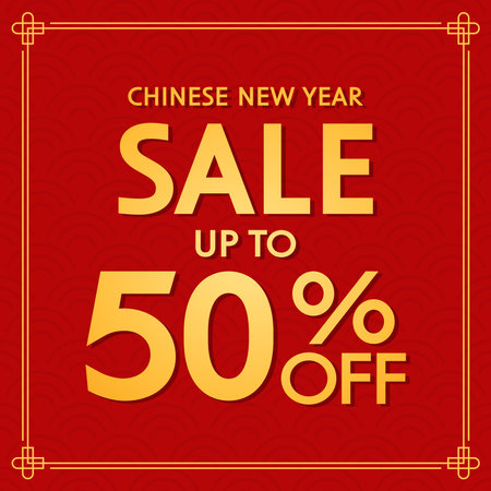 Chinese new year sale banner. Happy Chinese new year 2024. Chinese New Year Sale Promotion Template.のイラスト素材