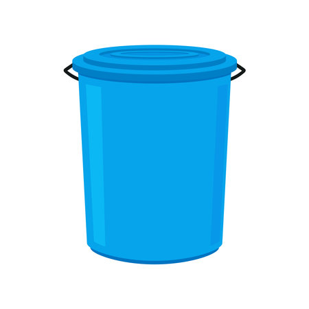 Water tank vector. Blue water tank on white background. Water tank isolated vector.のイラスト素材