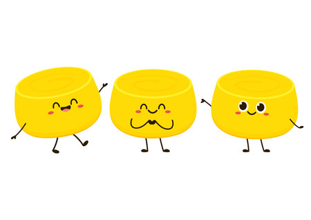 Tamagoyaki is Japanese food. Tamagoyaki character cartoon vector. Egg roll.のイラスト素材