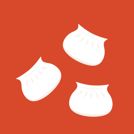 Shrimp dumplings vector. Shrimp dumplings is Chinese food. Chinese food icon.のイラスト素材