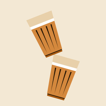 Indian hot drink vector. Indian chai icon. Chai is Indian drink. Kerala tea shop illustration vector eps. Indian Kerala roadside. Kerala tea shop line drawing. Kerala Old.のイラスト素材