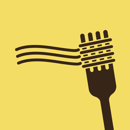 Spaghetti noodles vector. spaghetti noodles icon vector. fork vector.のイラスト素材