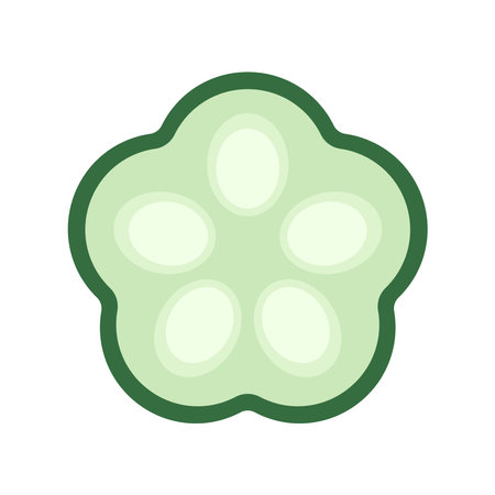 Okra, Okura Okazu. Healthy vegetarian food. Flat vector illustration.  green okra slices on white background.のイラスト素材
