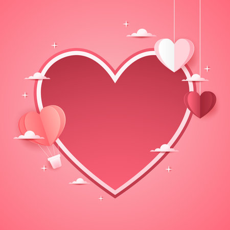 Valentine's day background with product display and Heart Shaped. Valentine's day frame. free space for text.のイラスト素材