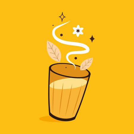 Indian hot drink vector. Indian chai icon. Chai is Indian drink. Kerala tea shop illustration vector eps. Indian Kerala roadside. Kerala tea shop line drawing. Kerala Old.のイラスト素材