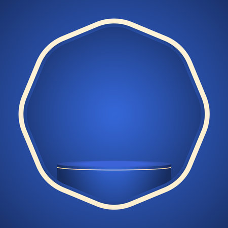 Happy Chinese new year 2024. Chinese new year banner for show product. Greeting card. China frame with lantern on Blue background.のイラスト素材