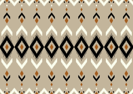 Vector illustration. embroidery style. Art print of Ikat Seamless Pattern Design for background, carpet, wallpaper, clothing, wrapping, Batik, fabric.のイラスト素材