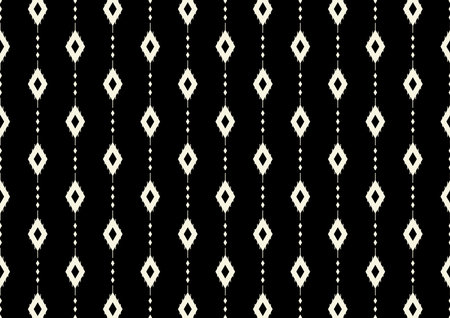 Vector illustration. embroidery style. Art print of Ikat Seamless Pattern Design for background, carpet, wallpaper, clothing, wrapping, Batik, fabric.のイラスト素材