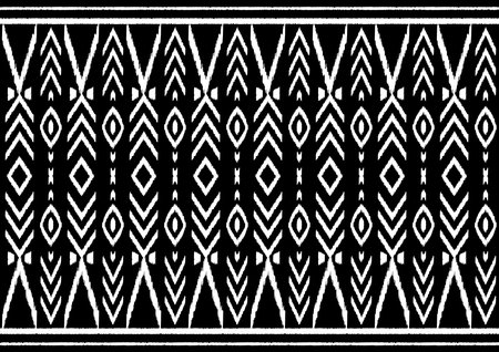 Vector illustration. embroidery style. Art print of Ikat Seamless Pattern Design for background, carpet, wallpaper, clothing, wrapping, Batik, fabric.のイラスト素材
