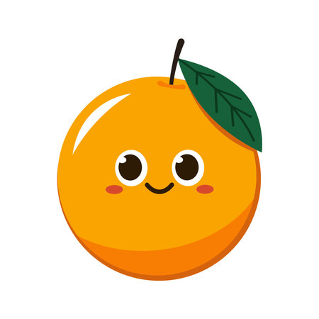 Orange cartoon vector. Orange character design.のイラスト素材