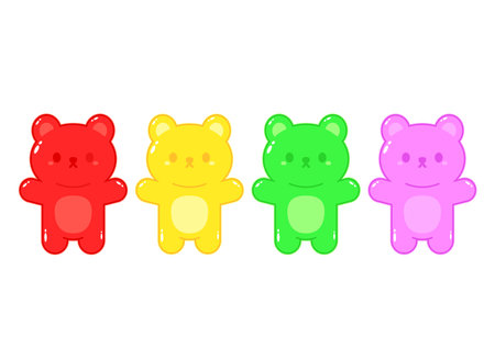 Jelly bears fruit gummy. Character Illustrator vector design.のイラスト素材