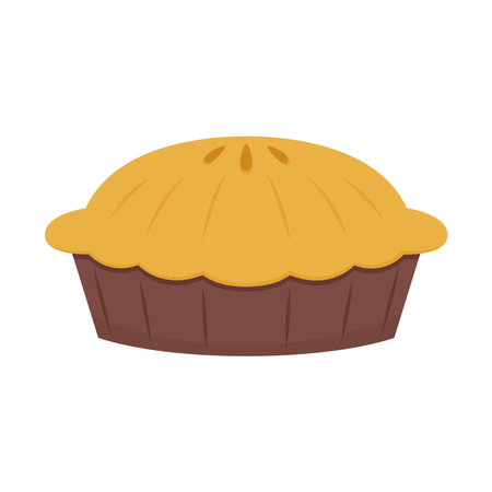 Pie cartoon vector isolated on white background.のイラスト素材