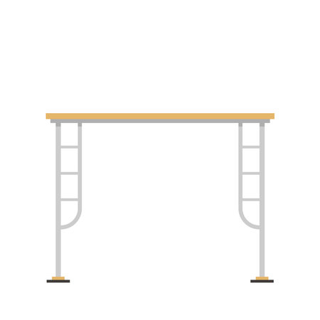 Scaffolding. Vector flat design aluminum prefabricated scaffolding isolated illustration white background.のイラスト素材