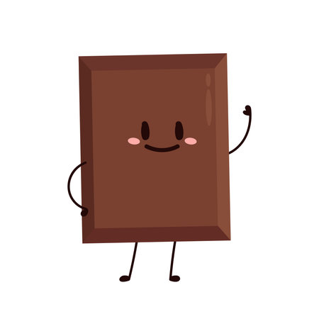 Cute and funny chocolate bar character. Chocolate mascot.のイラスト素材