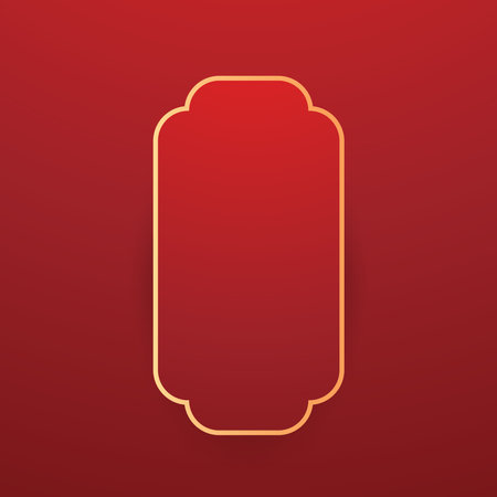 Happy Chinese new year 2025. Chinese new year banner with circle for show product. Greeting card. China frame with lantern on red background.のイラスト素材