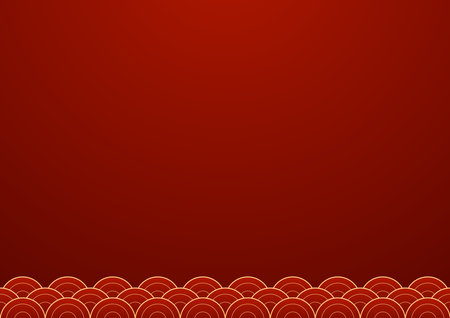 Happy Chinese new year 2025. Chinese new year banner for show product. Greeting card. China frame with lantern on red background.のイラスト素材