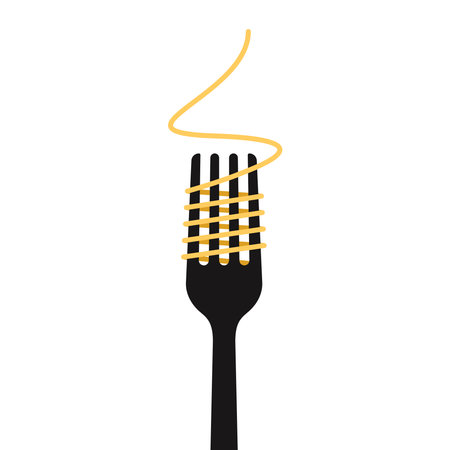 Spaghetti noodles vector. spaghetti noodles icon vector. fork vector.のイラスト素材