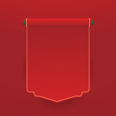 Happy Chinese new year 2025. Chinese new year banner for show product. Greeting card. China frame with lantern on red background.のイラスト素材