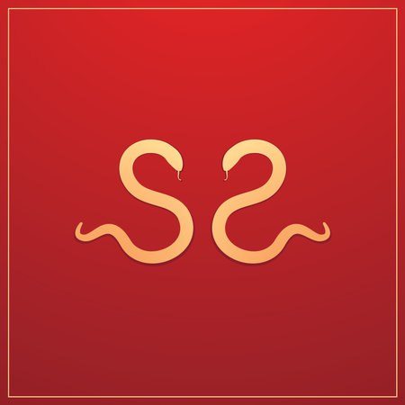 Chinese New Year vector design cards. 2025 year of the Snake. Lunar new year concept. Chinese New Year banner. Chinese frame.のイラスト素材