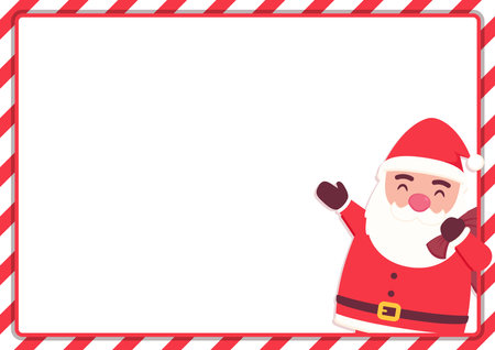 Christmas label vector. free space for text. Sale card. Cute Santa Claus cartoon.のイラスト素材