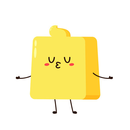 Butter vector. Butter character design. Butter on white background.のイラスト素材