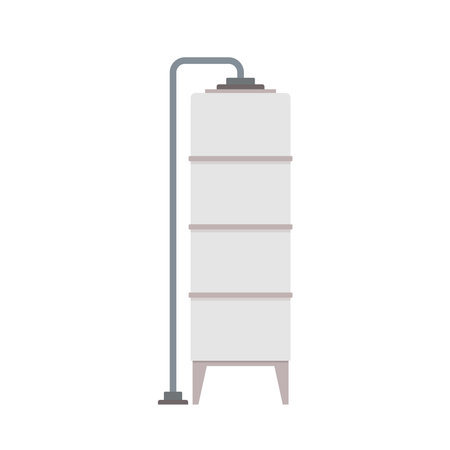 Storage tank. Water tank vector. Tap. Water tank on white background.のイラスト素材