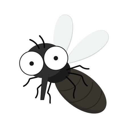 Mosquito bites. mosquito cartoon. wallpaper. free space for text. copy space.のイラスト素材