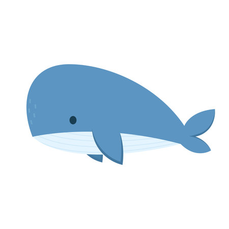 Whale cartoon vector on isolated.のイラスト素材