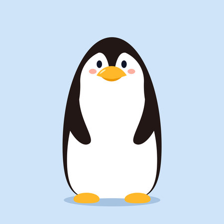 Penguin cartoon vector. Penguin vector on blue background.のイラスト素材