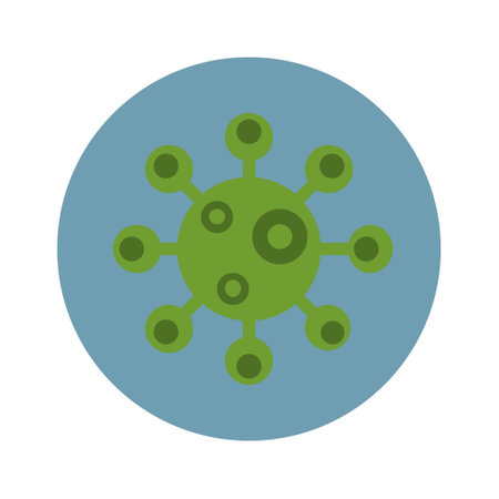 Fang-colored germs. Virus illustration.のイラスト素材
