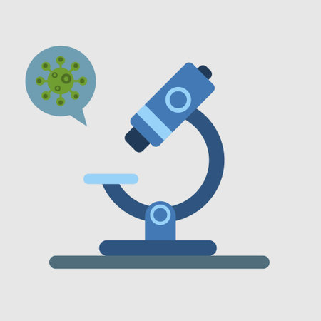 A blue microscope that shines germs.のイラスト素材