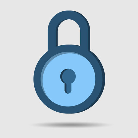 Blue key icon. Security illustration.のイラスト素材