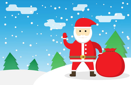 Santa Claus and Christmas made from vectorのイラスト素材