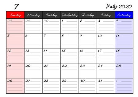2020 Calendarのイラスト素材
