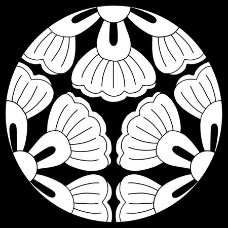 Family Crest: Three Kudzu Leavesのイラスト素材