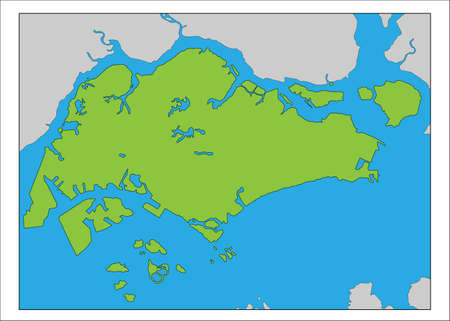 Here is a map of Singapore.のイラスト素材