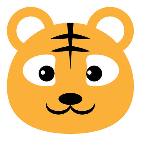 Tora Face Cute Stickerのイラスト素材