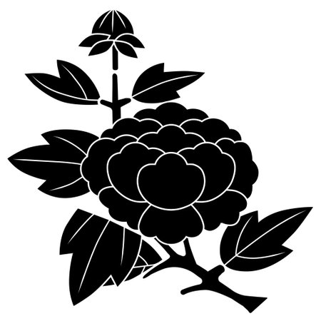 It is a family crest. It's called branch peonies.のイラスト素材