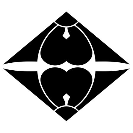 It is a family crest. It is called a two-split sword one eater.のイラスト素材