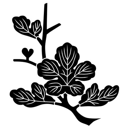 It is a family crest. It is called edamaji leaves.のイラスト素材