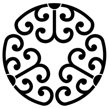 It is a family crest. It is called a three-pronged split.のイラスト素材