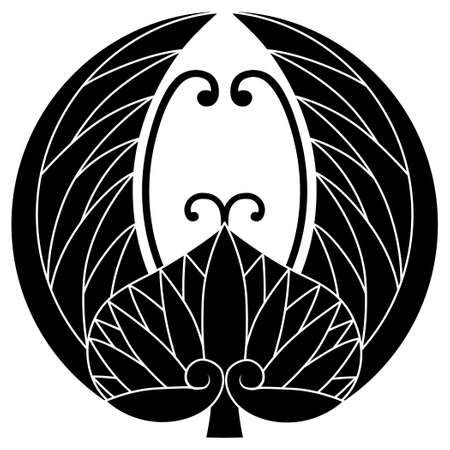 It is a family crest. It is called floating line aoi.のイラスト素材