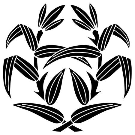 It is a family crest. It's called a hugging reed.のイラスト素材