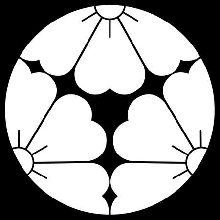 It is a family crest. It is called a three-part cherry blossom.のイラスト素材