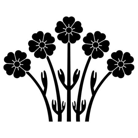 It is a family crest. It is called the Five Standing Cherry Blossoms.のイラスト素材