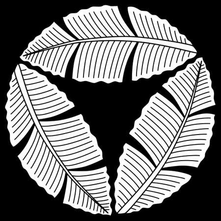 It is a family crest. It is called the Three Chasing Basho.のイラスト素材