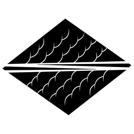 It is a family crest. It is called Split Cedar Ryo.のイラスト素材