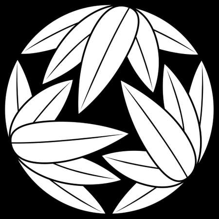 It is a family crest. It is called three-chase fifteen pieces.のイラスト素材